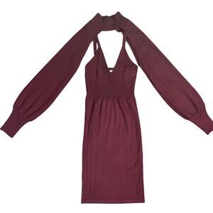 Love Always by FCT Long Sleeve Knit V-Neck Mini Sweater Dress NWT